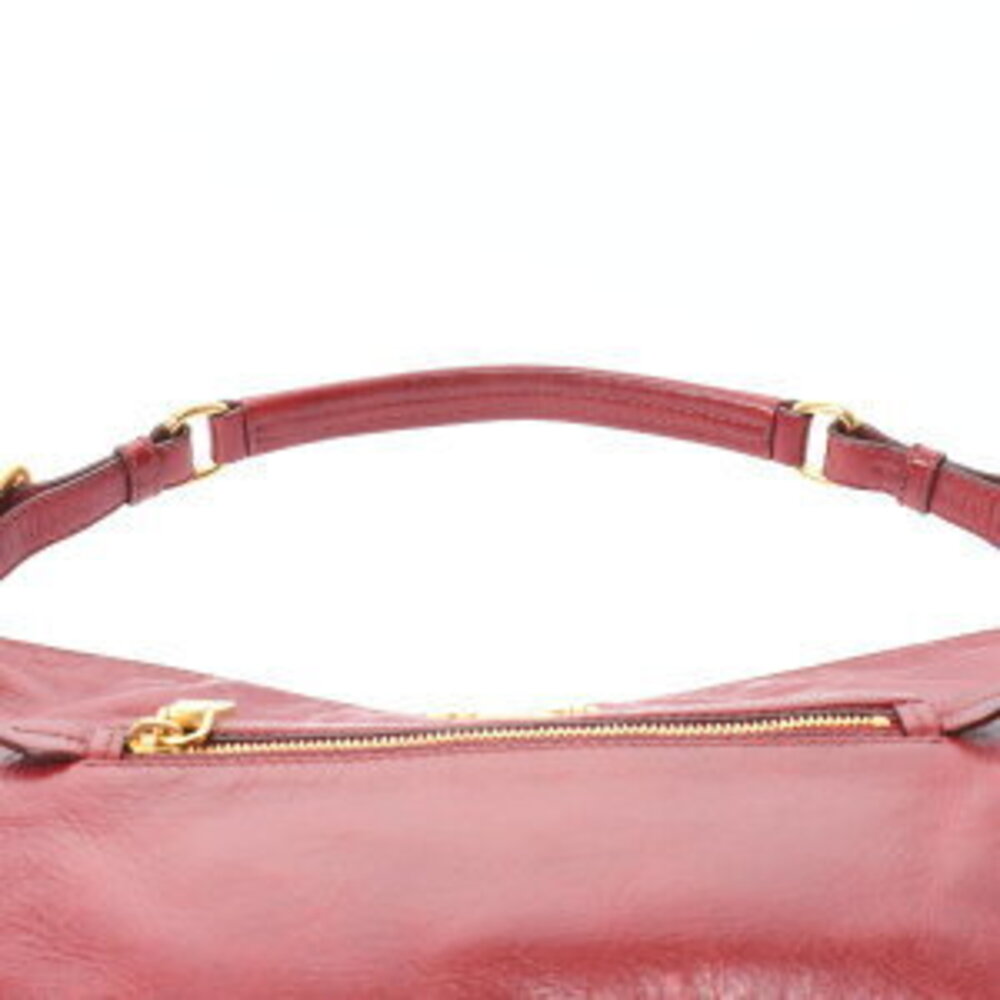 Prada One Shoulder Hobo Bag Red Leather Shoulder - Picture 4 of 9